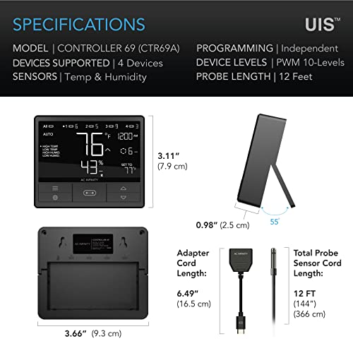 Smart Environmental Controller with Temperature Humidity Timer Controls W17499
