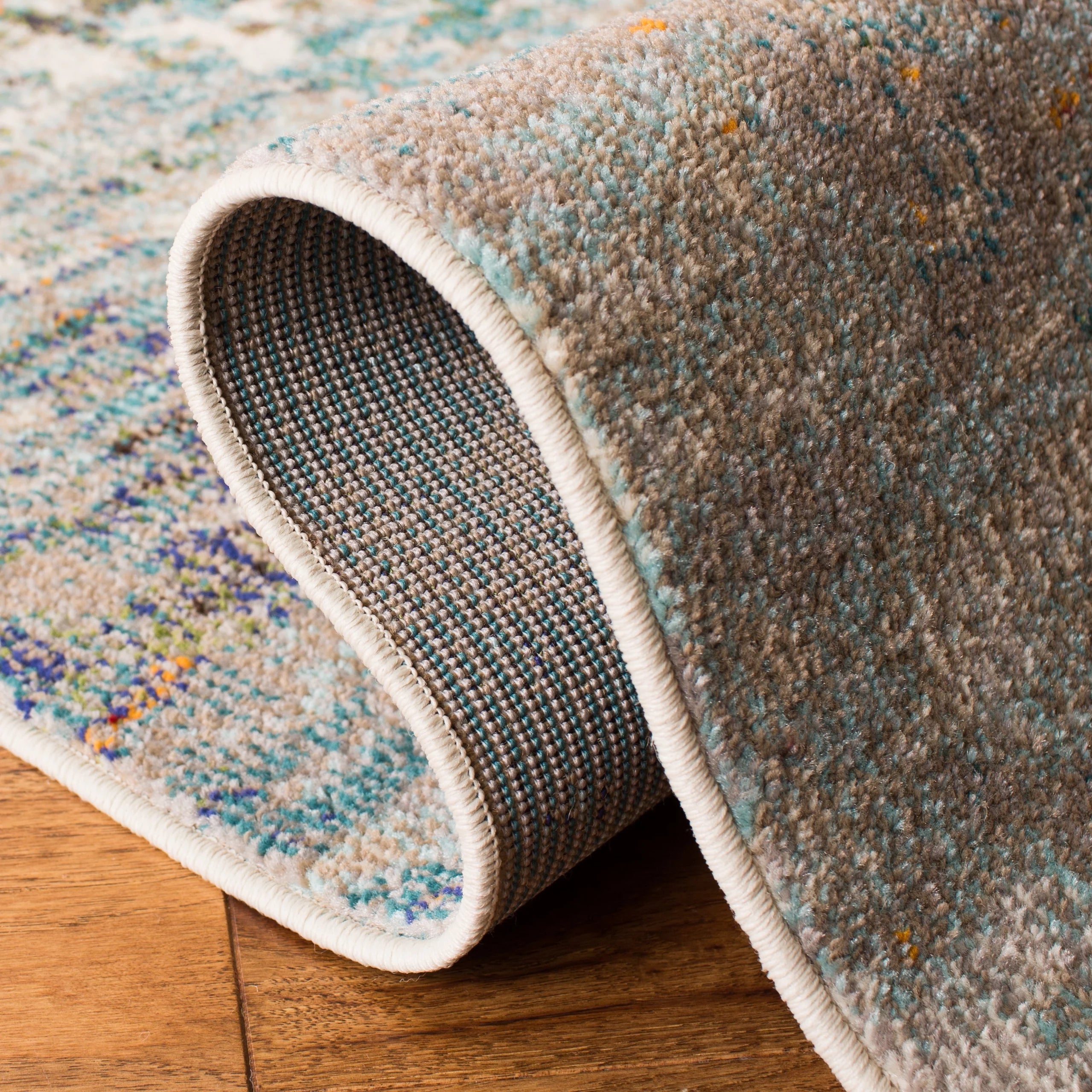 Grey/Blue 10' x 14' Area Rug Q9036