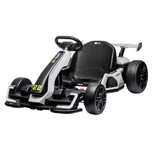 24V Electric Go Kart with 300W Motor, Eva Tire, White H369330