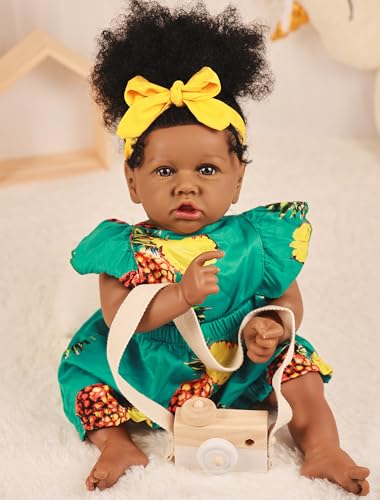 22.8 Inch Soft Body African American Reborn Baby Doll X163