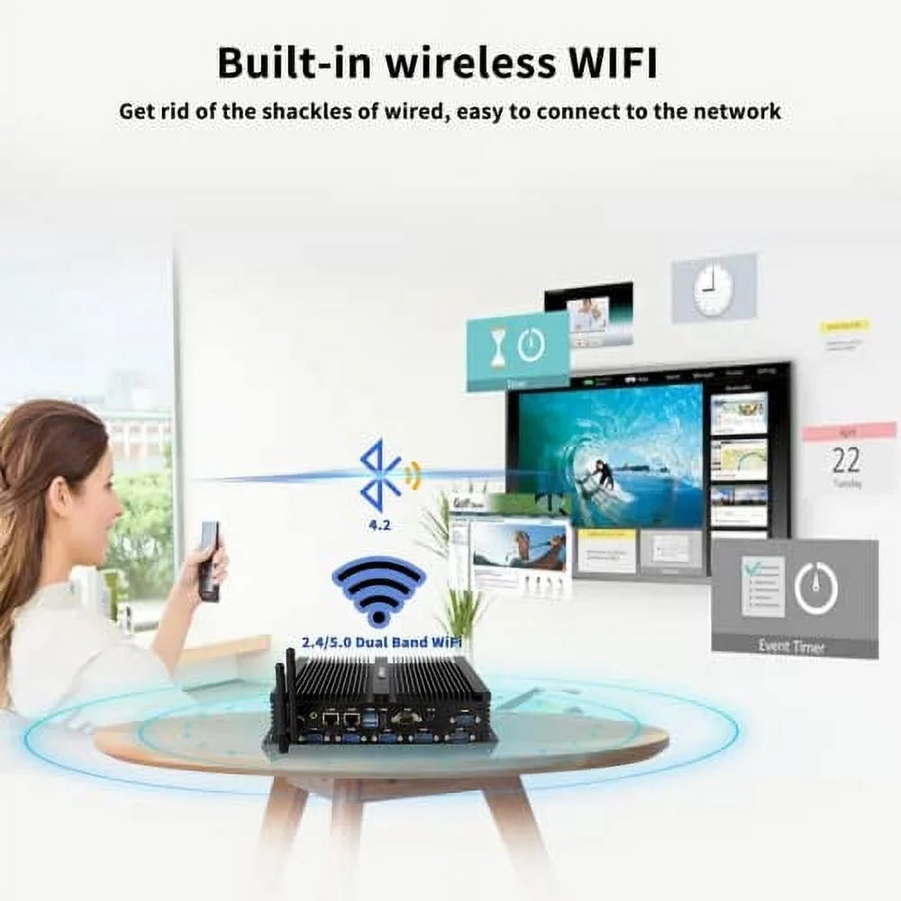 Industrial Mini PC, Celeron J4125, 16GB DDR4 RAM 512GB SSD, Dual RJ45 Lan, 6 COM RS232/485 M593