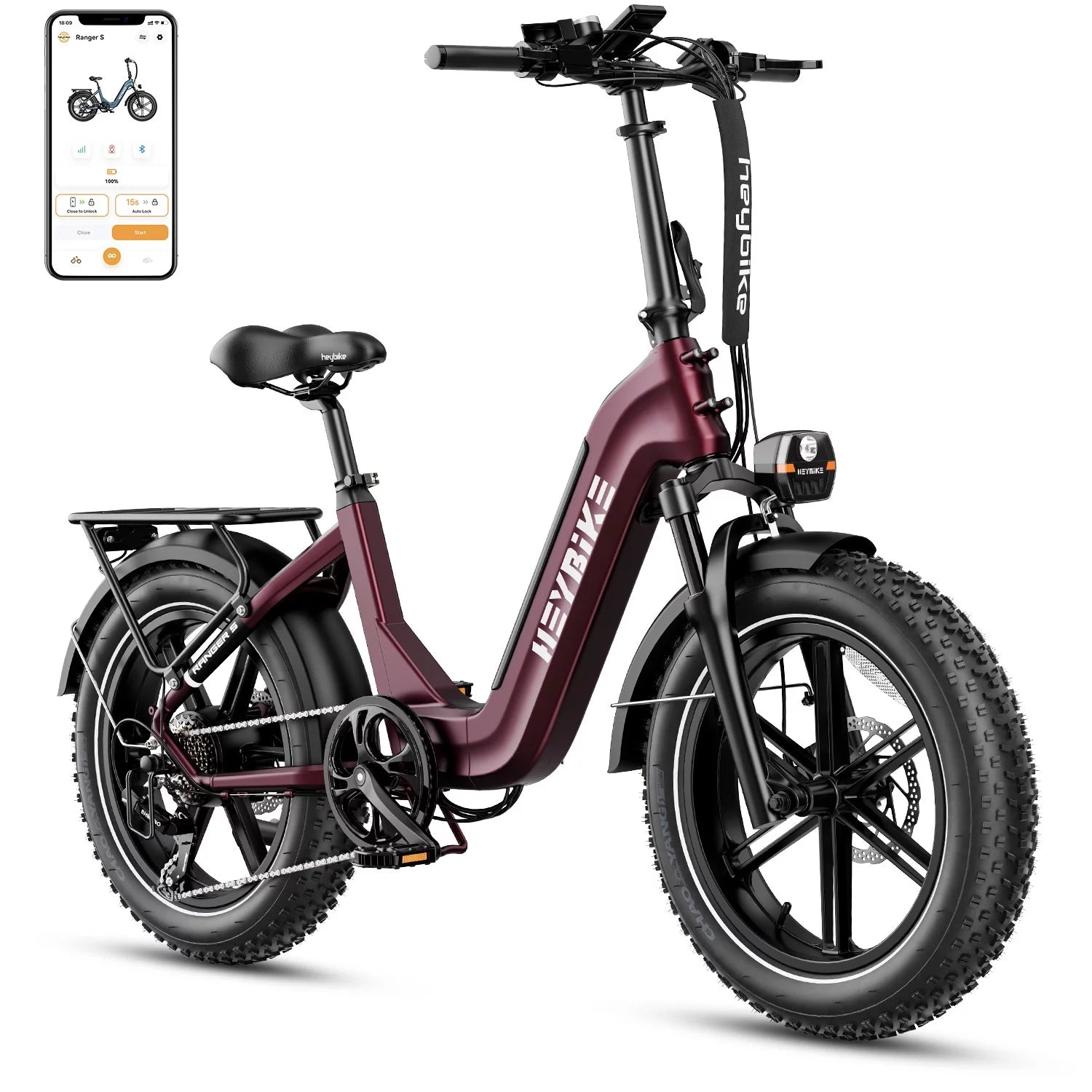 Electric Bike with 48V 14.4AH Removable Battery, 20" x 4.0 Fat Tire M146
