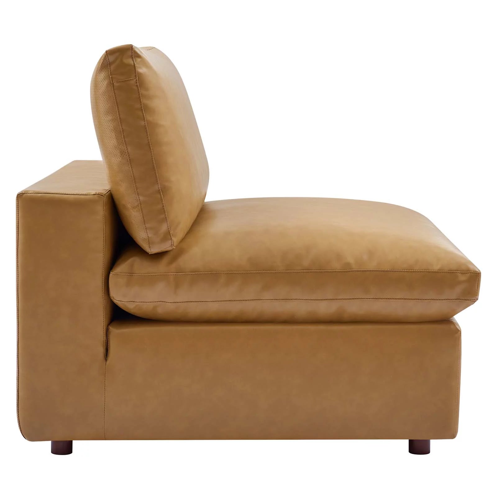 Tan Vegan Leather 4-Piece Sectional Sofa B39292