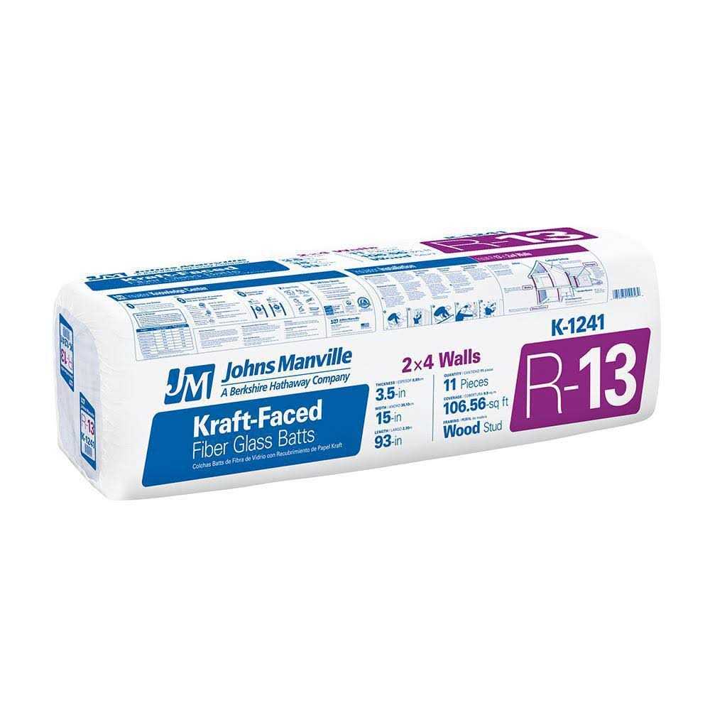 R13 Kraft Faced Batt Insulation 106.5-Sq. Ft. N414423