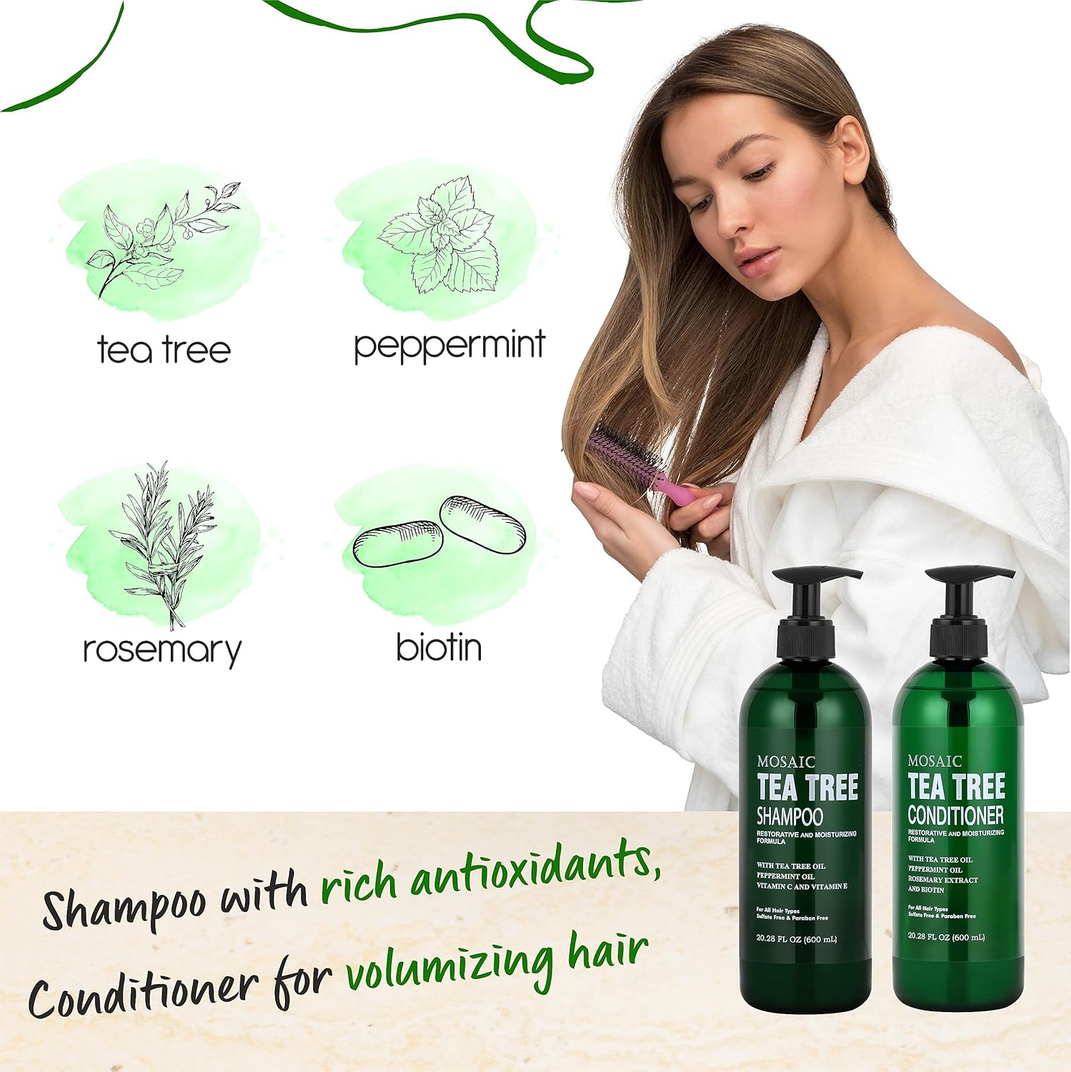 Tea Tree Shampoo and Conditioner Set 20.2 FL Oz Each X572470