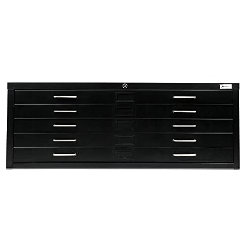 Black 5-Drawer Flat File Cabinet P73141