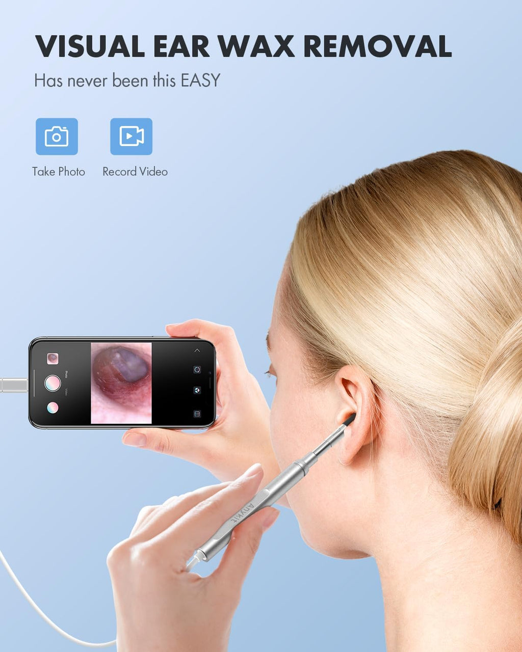 Ear Wax Removal Camera Otoscope with 8 Ear Picks 3 Specula U47248