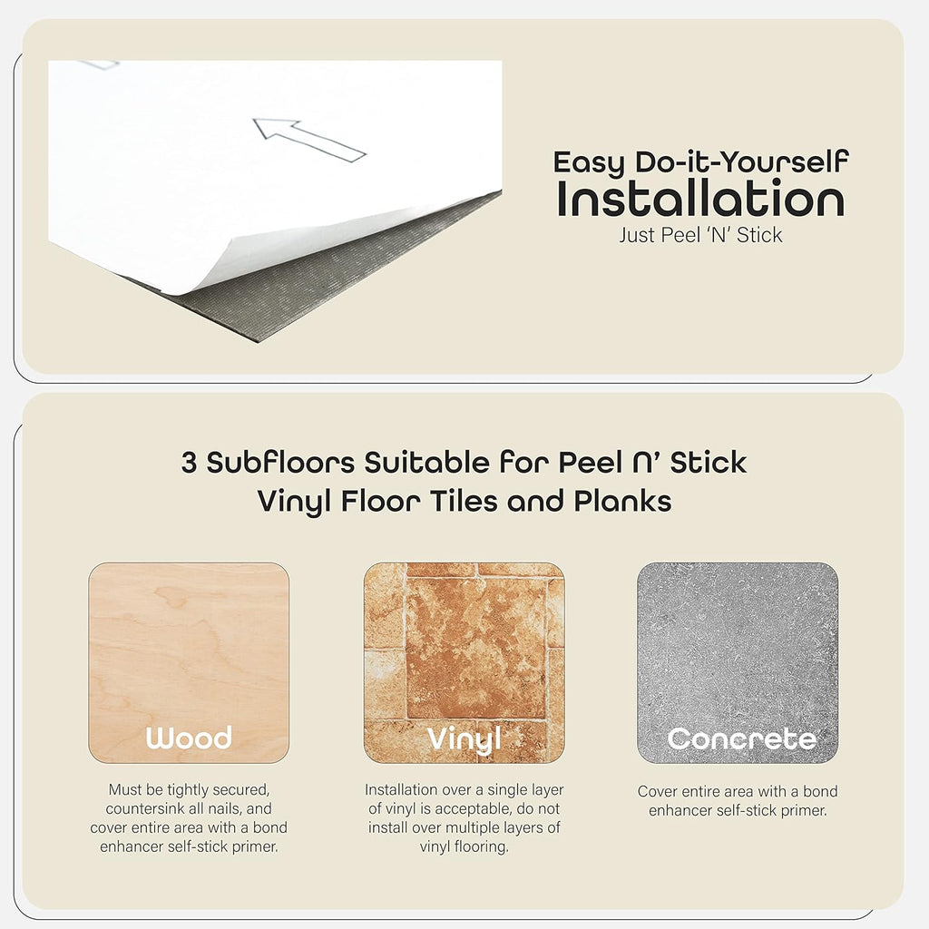20 Tiles Self Adhesive 12-Inch Vinyl Floor Tiles A54121