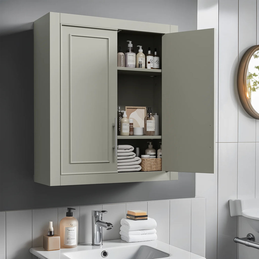 Gray Wood Wall Mounted Storage Cabinets G916608