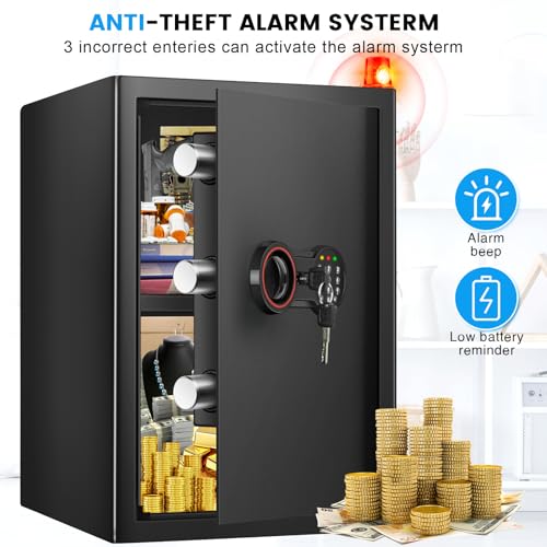 2.8 Cub Large Steel Fireproof Waterproof Home Security Safe Box with Electronic Keypad and Alarm System P957