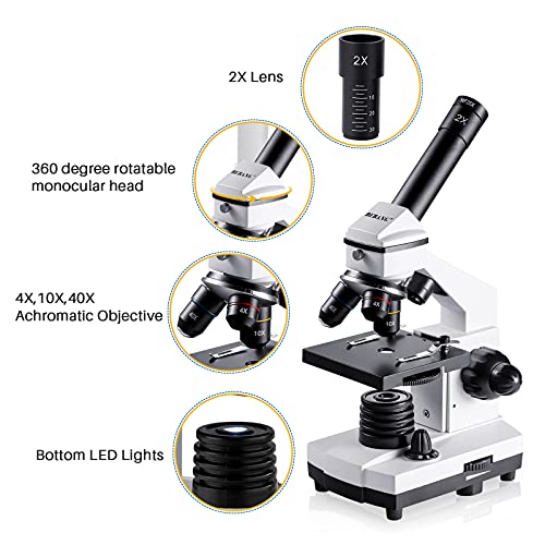 100X-2000X Compound Microscope with Microscope Slides E44435
