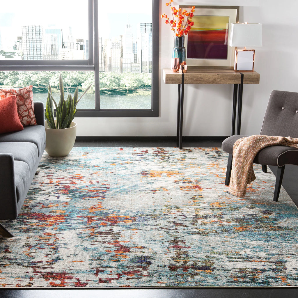 Grey/Blue 10' x 14' Area Rug Q9036
