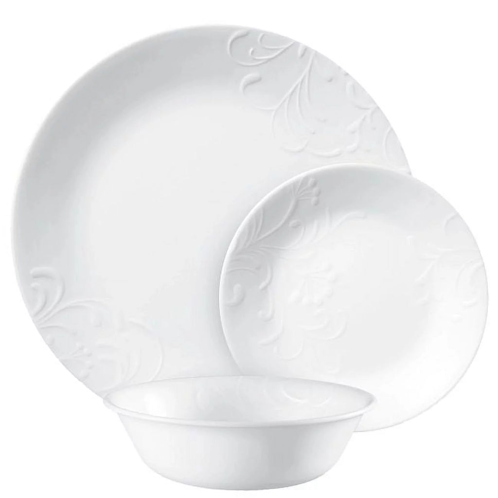 12 Piece White Dinnerware Set Y5575