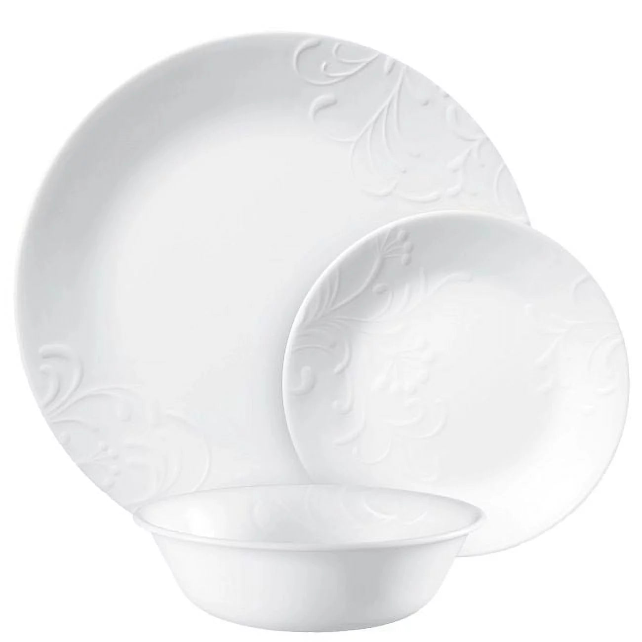 12 Piece White Dinnerware Set Y5575