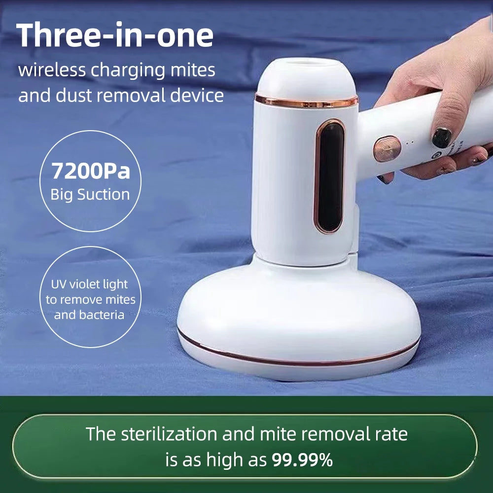 Wireless Household Mite Removal Machine 7200PA 120W Double Vacuum Cleaner UV Lamp W7775