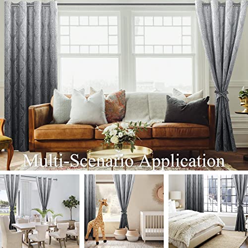 Navy Blue Grommet Curtains, W 42 x L 84 Inch, Set of 2 Panels A646