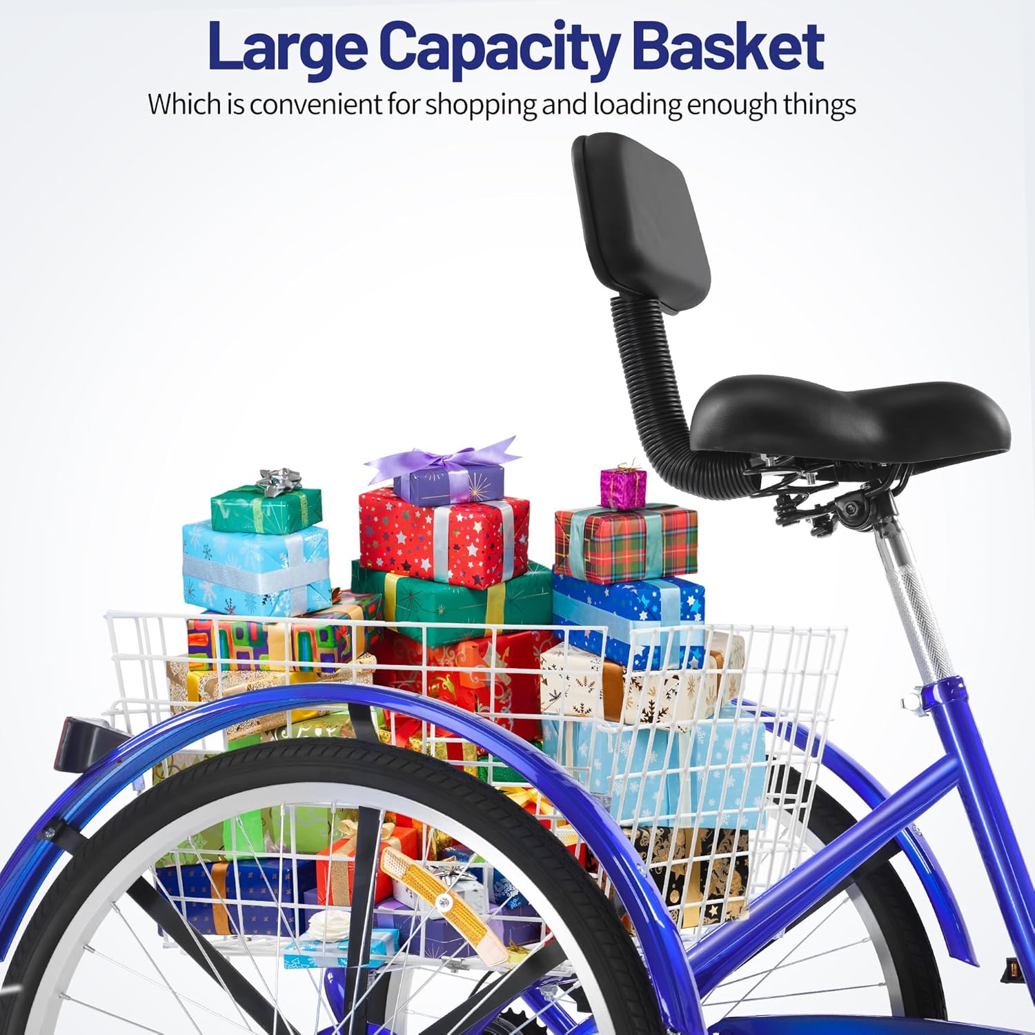 24 Inch 3 Wheel Tricycle with Rear Basket W522057