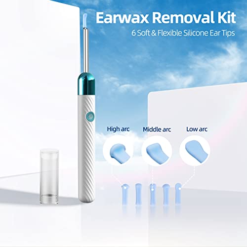 Ear Wax Removal Kit with Camera 1080P Otoscope Light 6 Ear Pick Blue P809