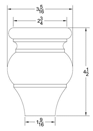 Red Oak Bun Foot Set of 4 X88674