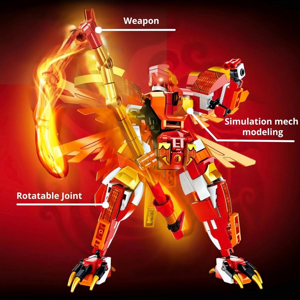 Red Ninja Figure Toy Building Blocks Set H455320