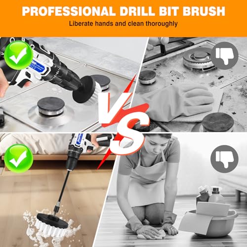 Electric Spin Scrubber Handheld, 2 Speed, with 9 Brush Heads, 450RPM Battery Power Scrubber Waterproof, 3.0Ah Battery and Charger X32262