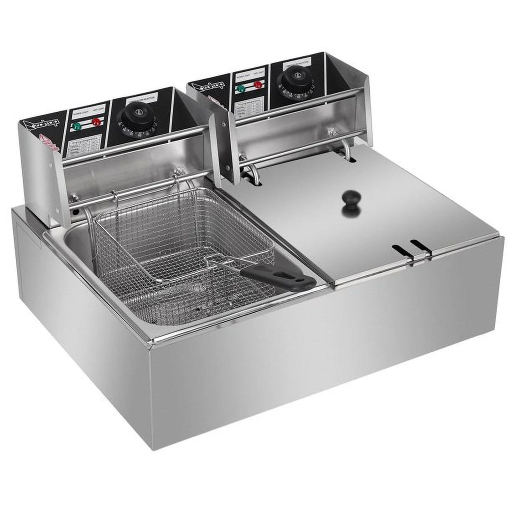 12.7QT 12L 5000W Dual Tank Stainless Steel Electric Deep Fryer G105