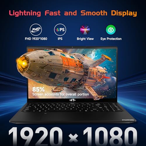 15.6 IPS FHD Laptop, 16GB RAM 1TB SSD Intel Pentium Quad Core N100, Backlit Keyboard Fingerprint B1225