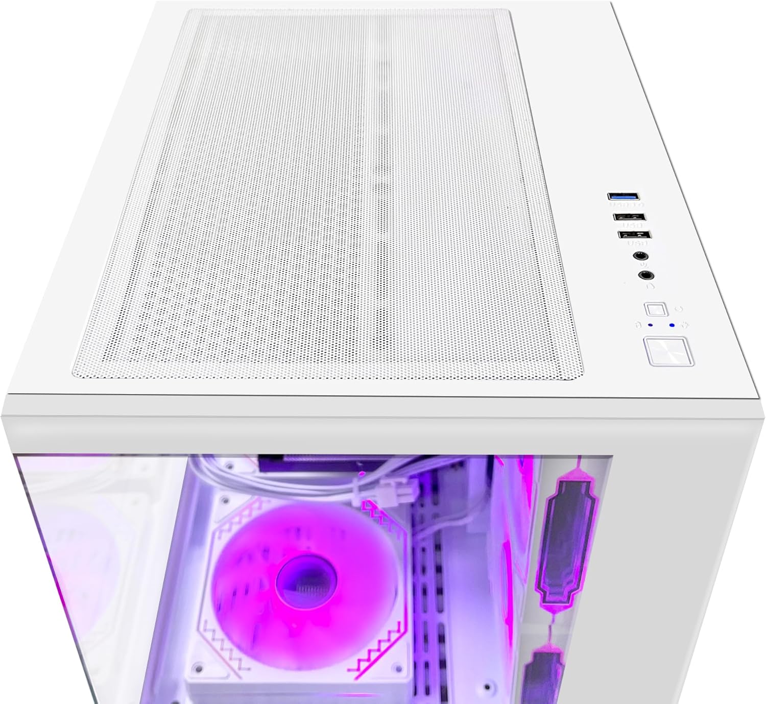 White Gaming PC Desktop - AMD Ryzen 7 5700X3D 8-Core 3.0 GHz, RTX 3060 12GB, 32GB DDR4 RAM 3200, 1TB M.2 PCIE SSD, Windows 11 Pro 64-bit H239732