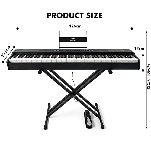 White 88 Key Weighted Hammer Action Digital Piano with Stand and Sustain Pedal V277851