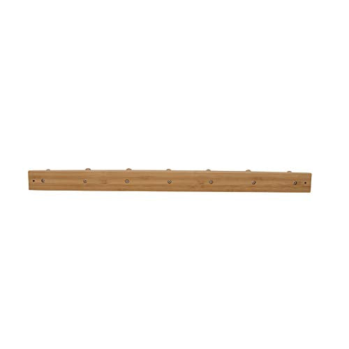 7-Hook Bamboo Wall-Mounted Hat Organizer & Coat Hanger W180