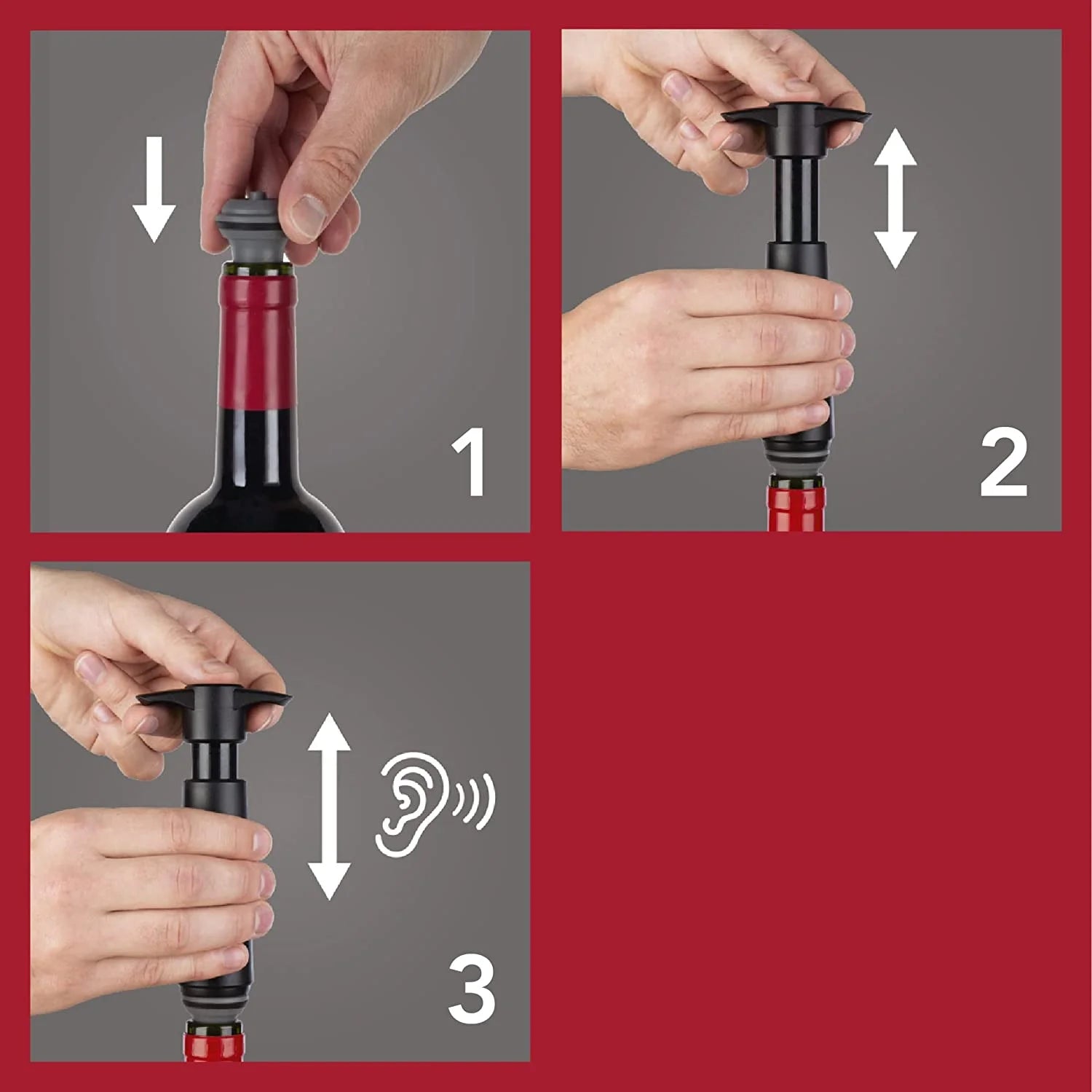 Wine Saver Pump Black with 8 Stoppers C46902