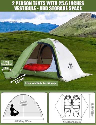 2 Person Ultralight Waterproof Double Layer Backpacking Tent L45090