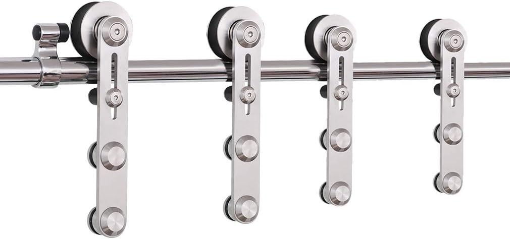 14FT Stainless Steel Sliding Double Barn Door Hardware Track Kit A85282
