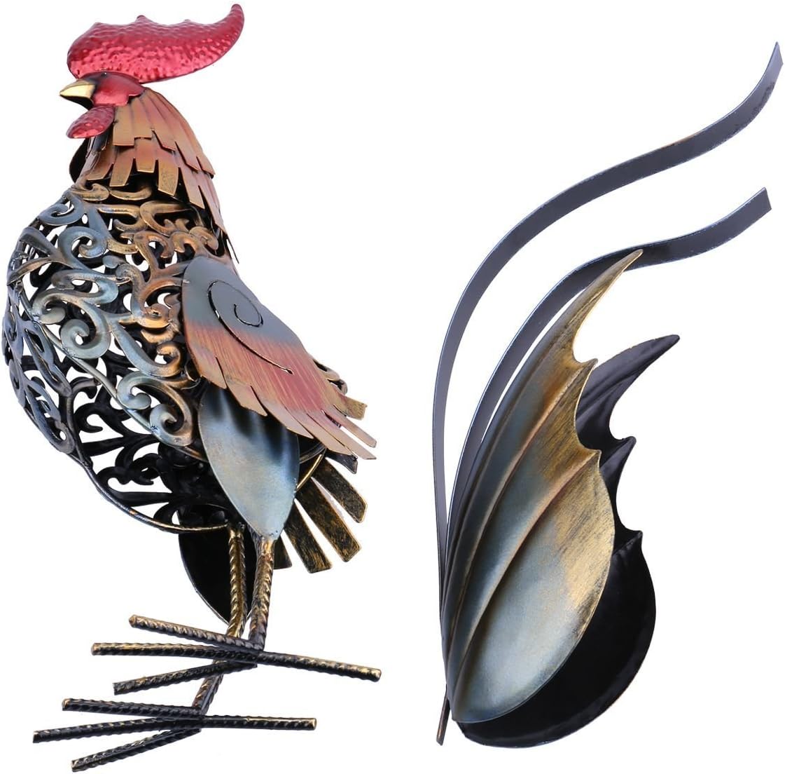 Metal Sculpture Carved Iron Rooster Q923