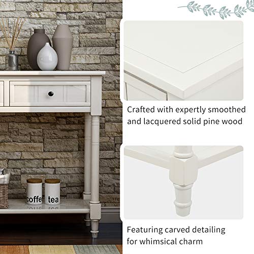 Ivory 2 Drawer Wood Console Table R490442