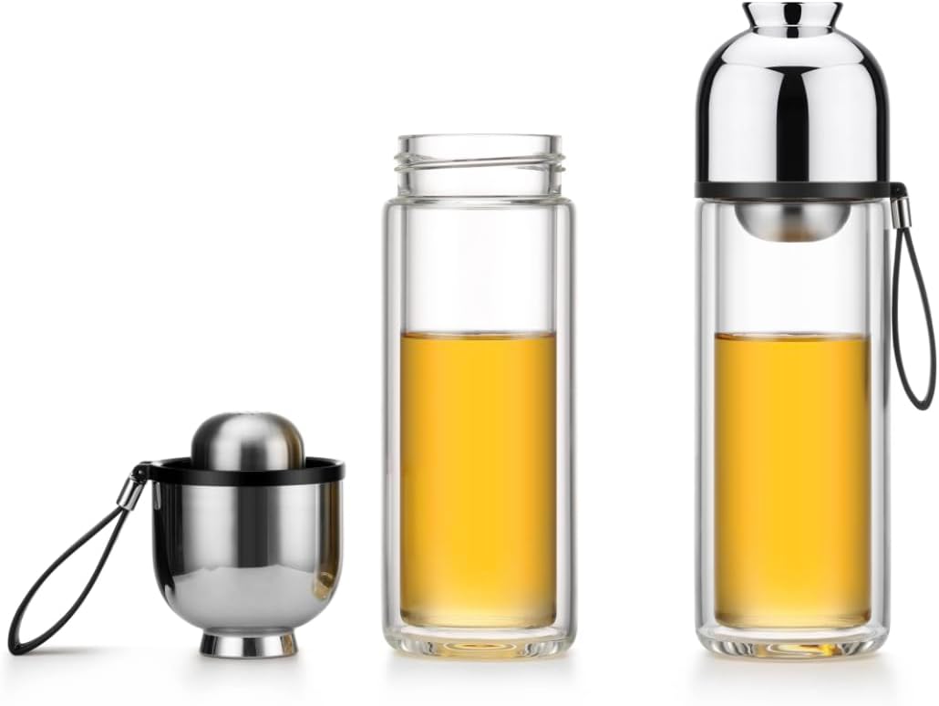 Double Wall Borosilicate Glass Tea Infuser Bottle A18104