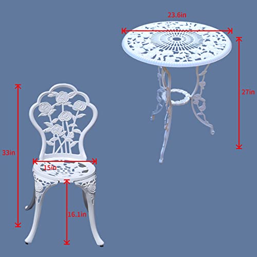Bistro Set 1 Table 2 Chairs Rose-Bronzed B4043