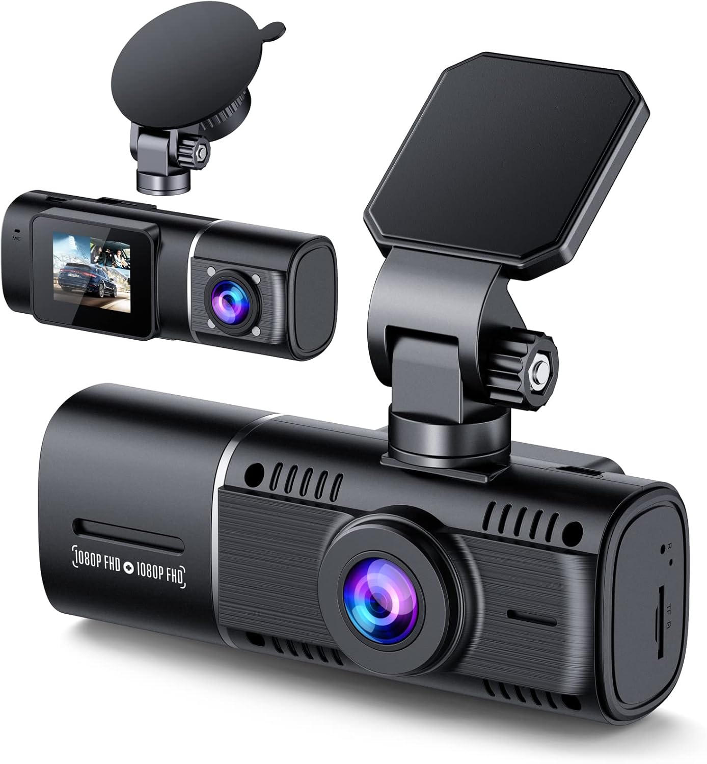 Dash Camera 1080P 1.5" Display 170° Wide Angle Motion Detection Pack of 2 F179