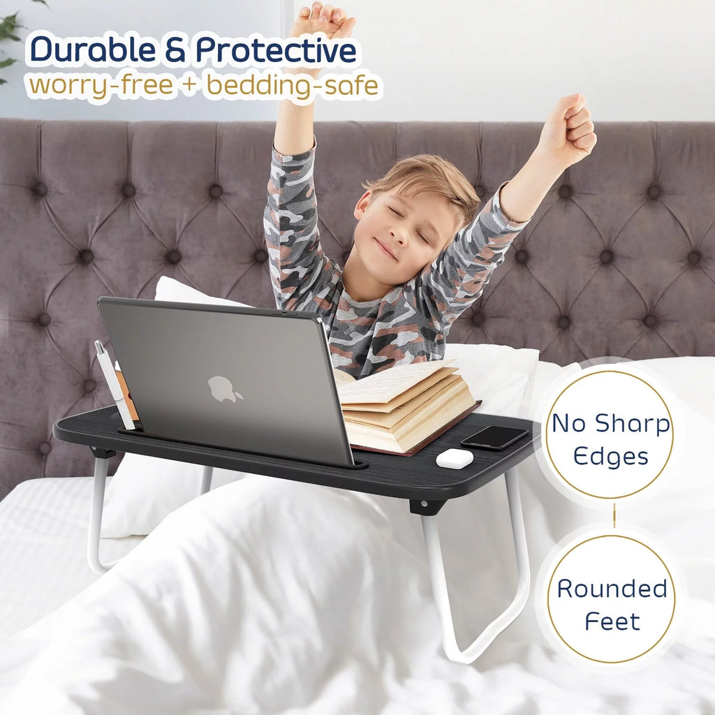 Adjustable Laptop Bed Tray Table with Foldable Legs A158688