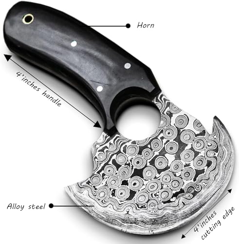 Handmade Damascus Steel Ulu Knife X647467