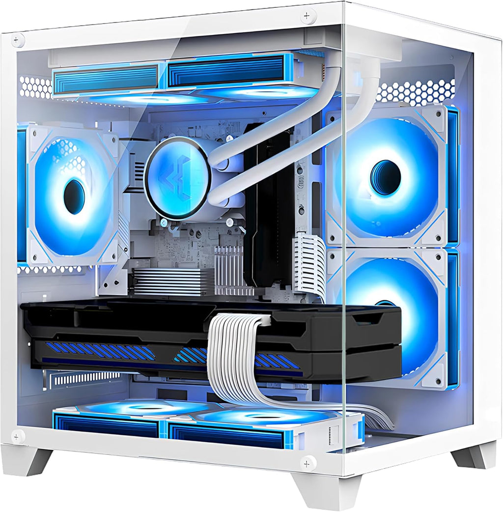 White Gaming PC Desktop - AMD Ryzen 7 5700X3D 8-Core 3.0 GHz, RTX 3060 12GB, 32GB DDR4 RAM 3200, 1TB M.2 PCIE SSD, Windows 11 Pro 64-bit H239732