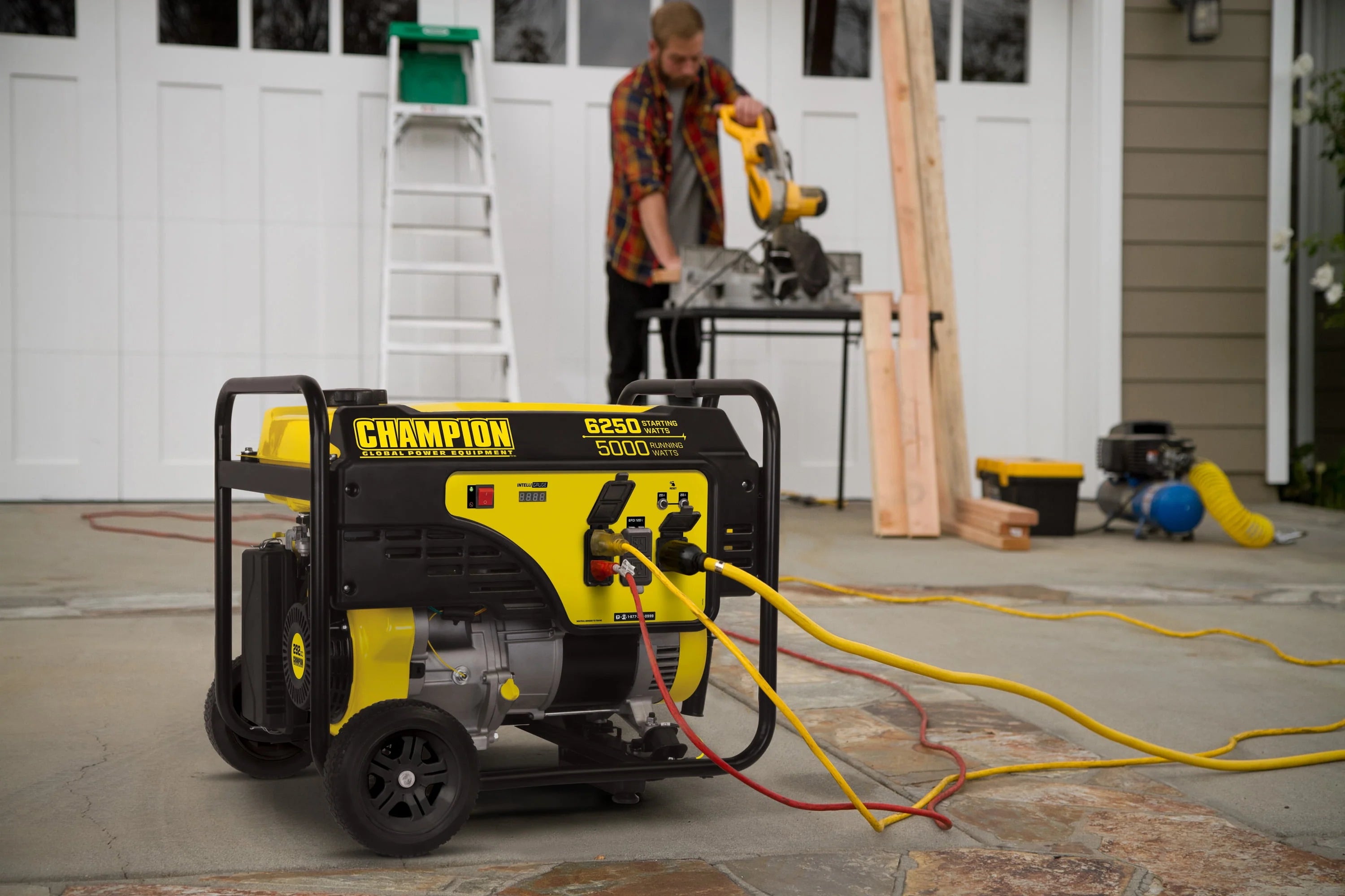 6250/5000 Watts Portable Generator with Wheel Kit X8275