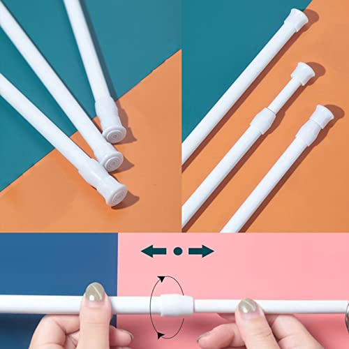 2 Pack Small Tension Curtain Rods 7 in to 11 Extendable Width Spring Cupboard Bars Adjustable D687