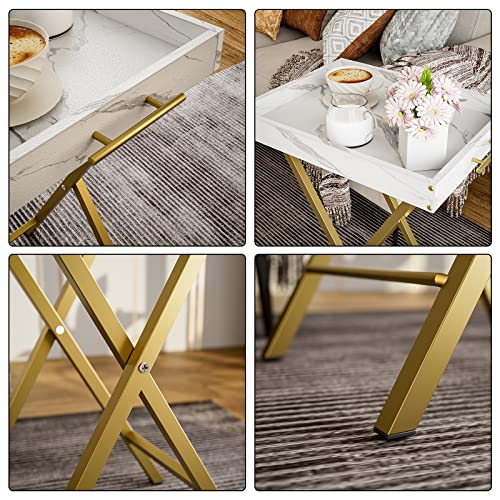 Set of 2 Folding TV Tray Tables with Removable Serving Tray E8945