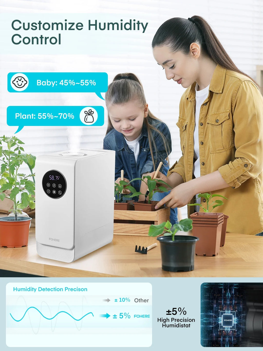 White 6.5L Ultrasonic Humidifier U965