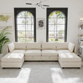 Oversized Modular Storage Sectional Sofa with Movable Ottomans and Seat, U-Shaped Chenille Upholstered Sofa Couch Z92590