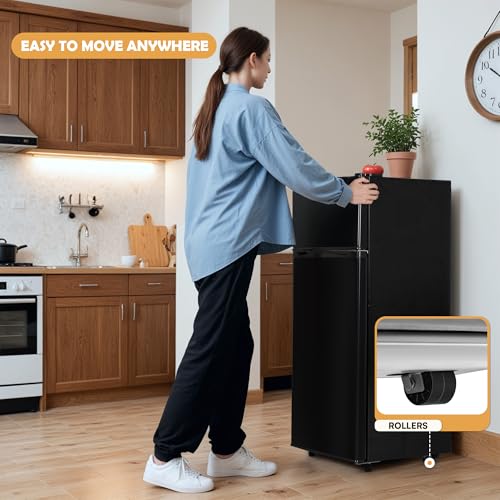 4.5 Cu.ft Mini Fridge with Freezer, 2 Doors, Adjustable Shelves S835763