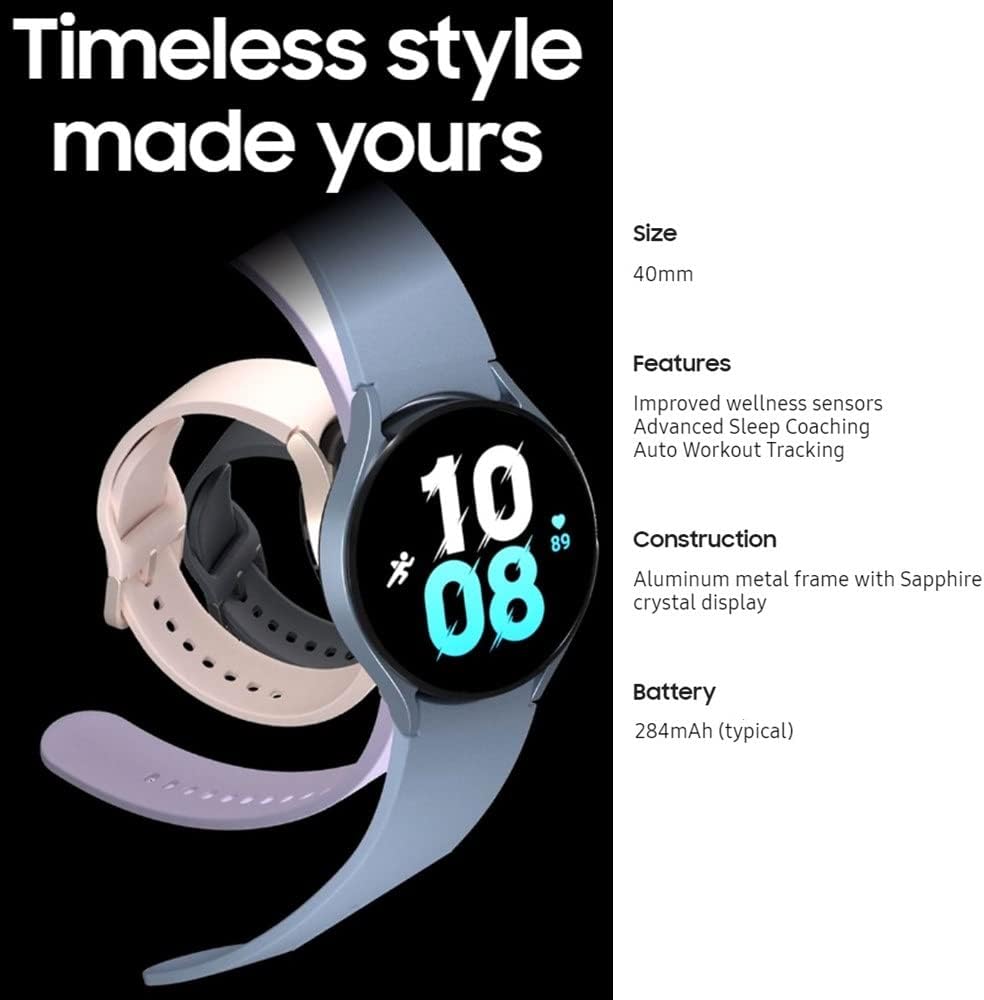 Galaxy Watch 5 (40mm, WIFI + 4G LTE) 1.2" Super AMOLED Smartwatch GPS Bluetooth Unlocked Graphite E69268