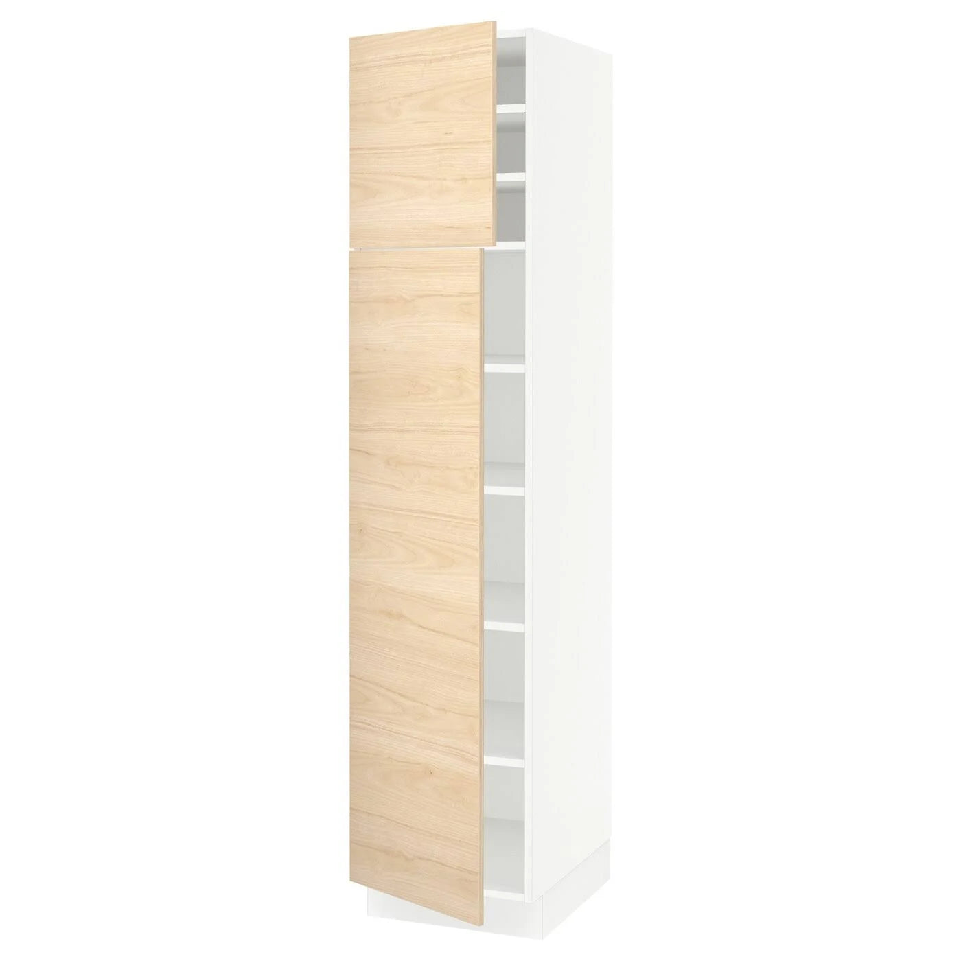 White High Cabinet with shelves and 2 Doors W3107