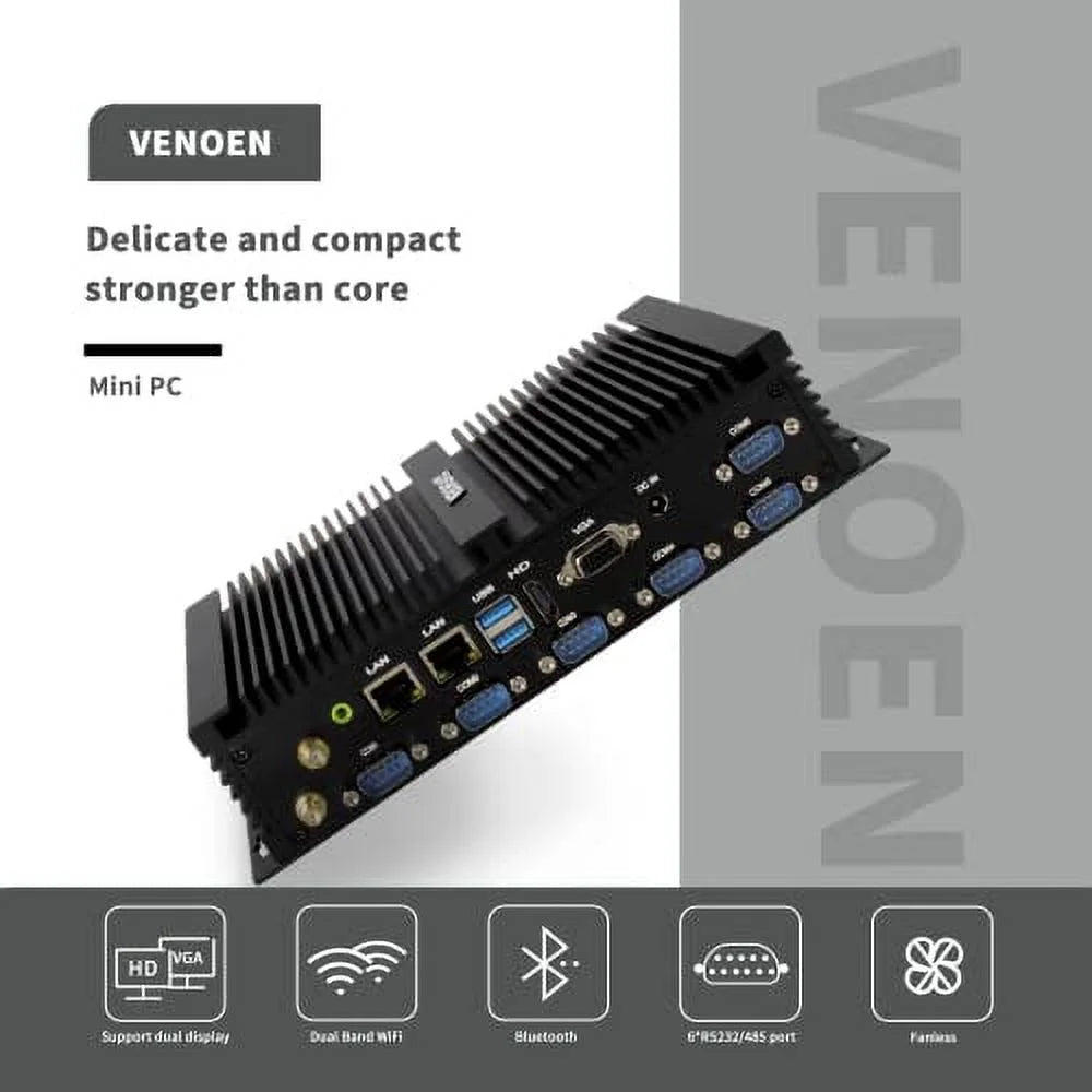 Industrial Mini PC, Celeron J4125, 16GB DDR4 RAM 512GB SSD, Dual RJ45 Lan, 6 COM RS232/485 M593